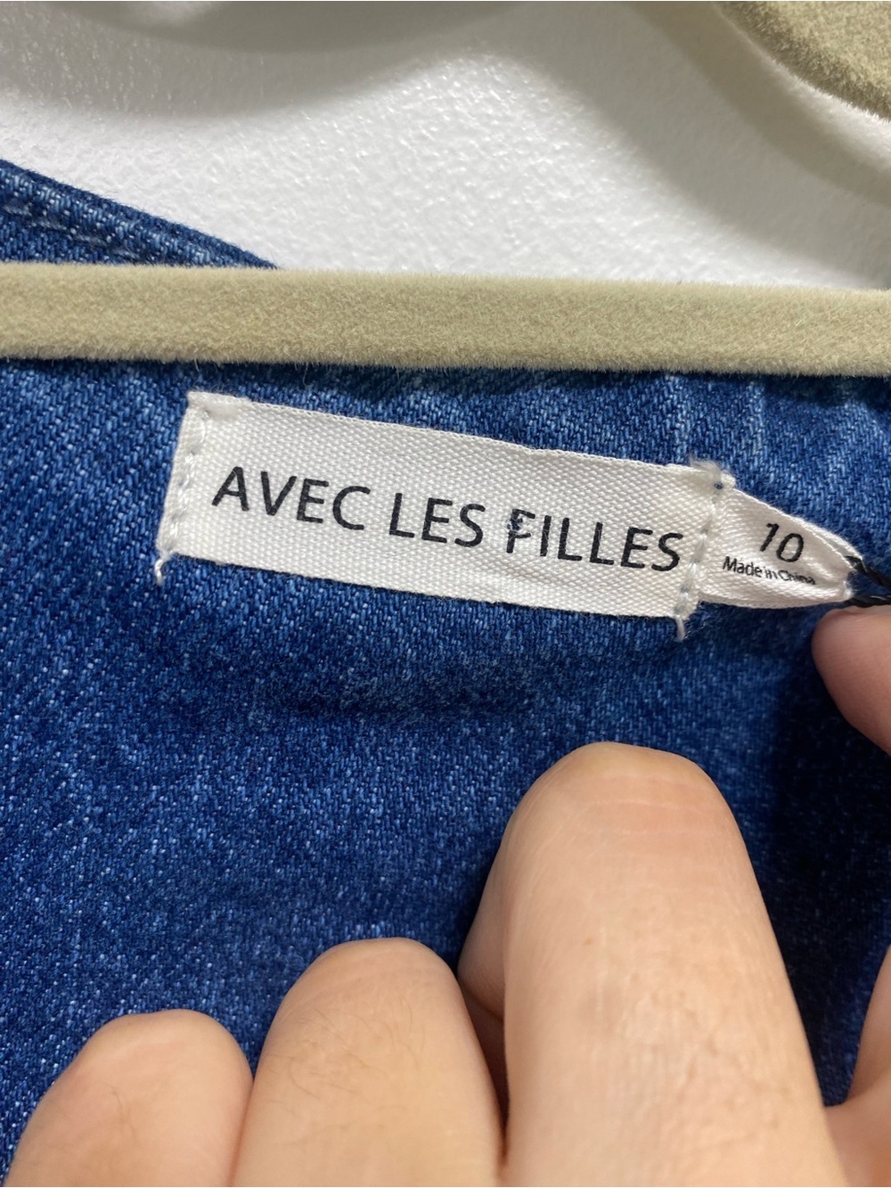 Avec Les Filles Blue Denim Embroidered Button-Front Mini Dress - Picture 9 of 12